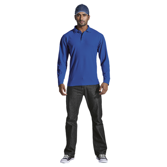 175g Pique Knit Long Sleeve Golfer Mens