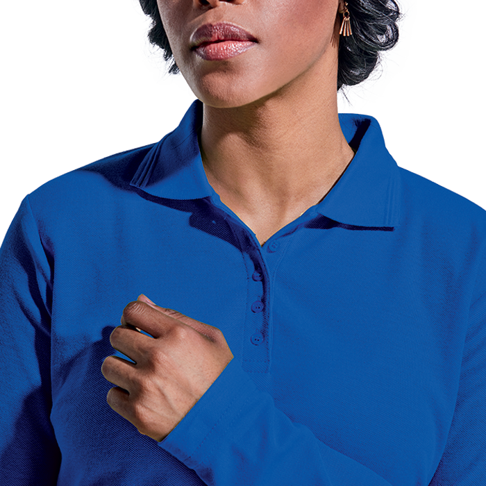 175g Pique Knit Long Sleeve Golfer Ladies
