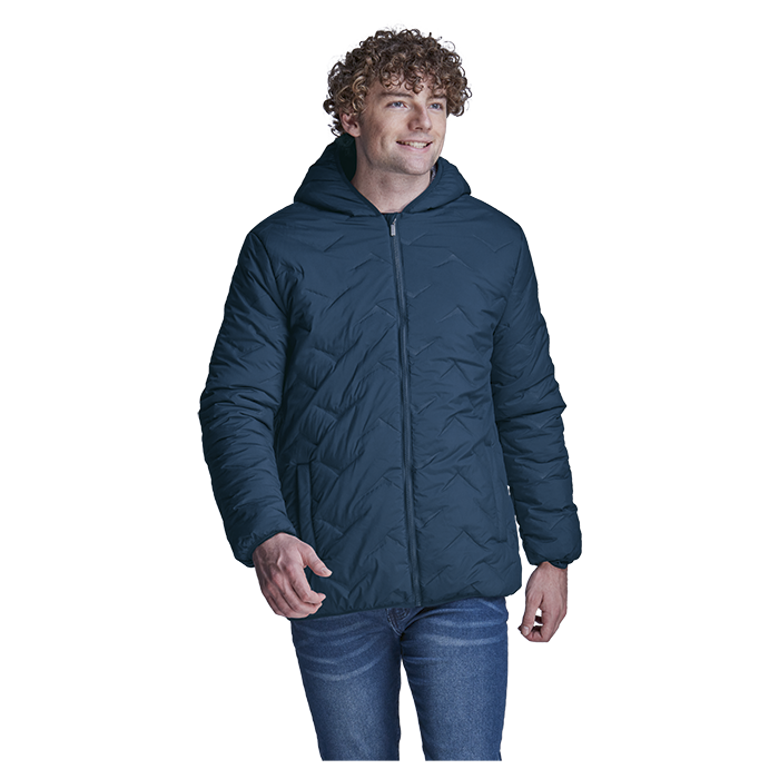 Mock-Quilt Hooded Puffer Mens