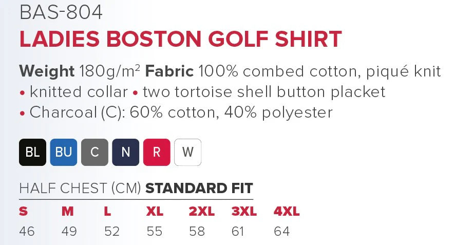 Ladies Boston Golf Shirt (Amrod)