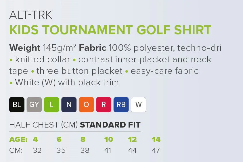 Kids Tournament Golf Shirt (AMROD)