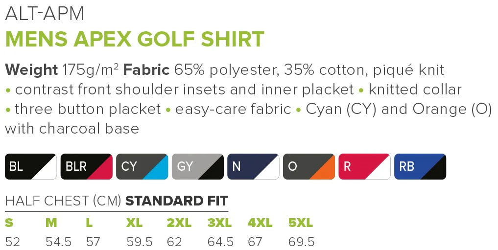 Mens Apex Golf Shirt (AMROD)