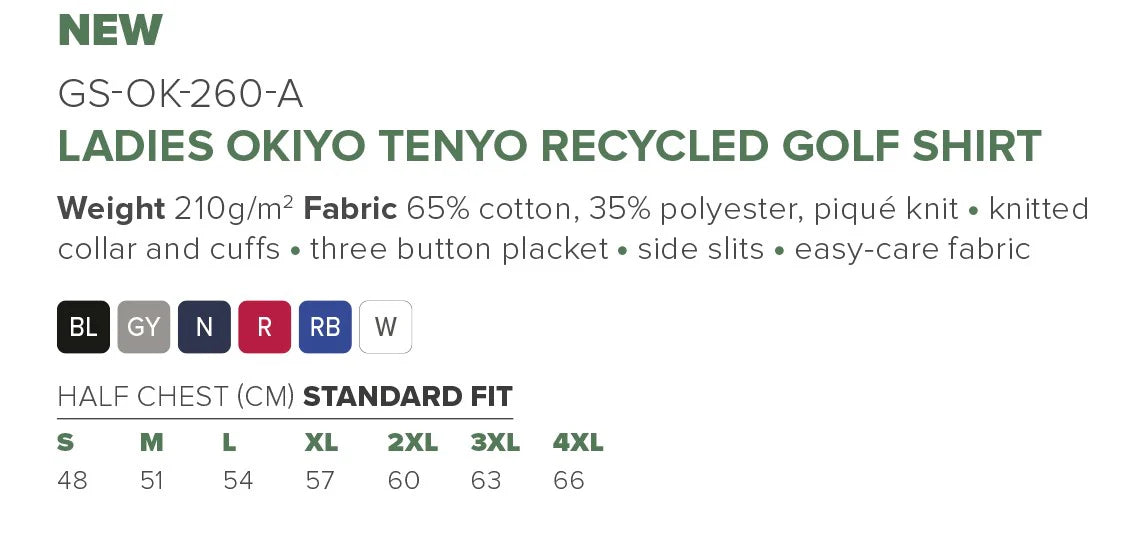 Ladies Okiyo Recycled Tenyo Golf Shirt (Amrod)