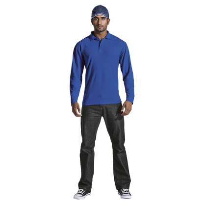 175g Pique Knit Long Sleeve Golfer Mens