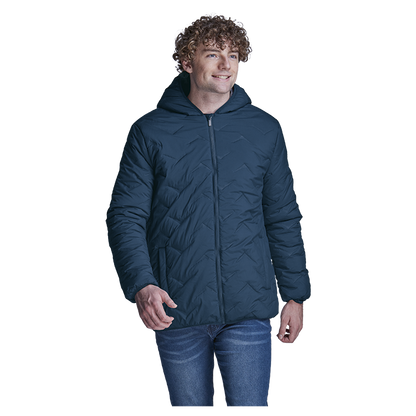 Mock-Quilt Hooded Puffer Mens