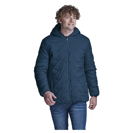 Mock-Quilt Hooded Puffer Mens